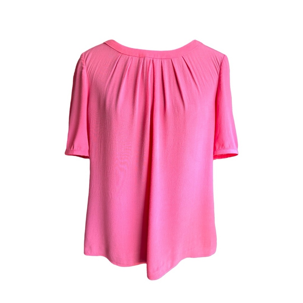 Boden Pink Pleated Top with Flutter Sleeves